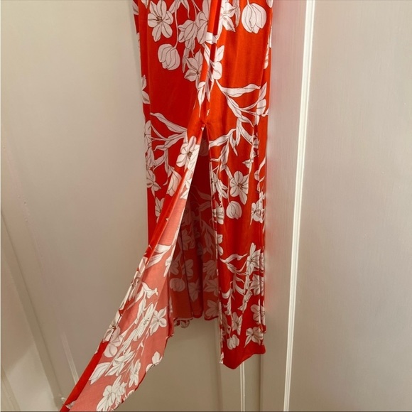 New Zara Floral Satin Midi Dress - Picture 5 of 7